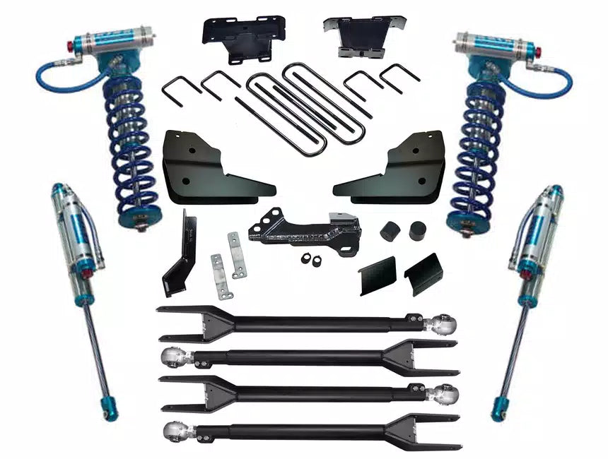 Superlift 4" 4-Link Lift Kit with King Coilovers & Reservoir Shocks for Ford F-250 Diesel 4WD (2023-2024)